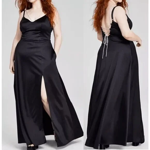City Studio | Dresses | City Studios Trendy Plus Size Black Strappy Rhinestonelaceupback Gown Formal | Poshmark City Studio | Dresses | City Studios Trendy Plus Size Black Strappy Rhinestonelaceupback Gown Formal | Poshmark